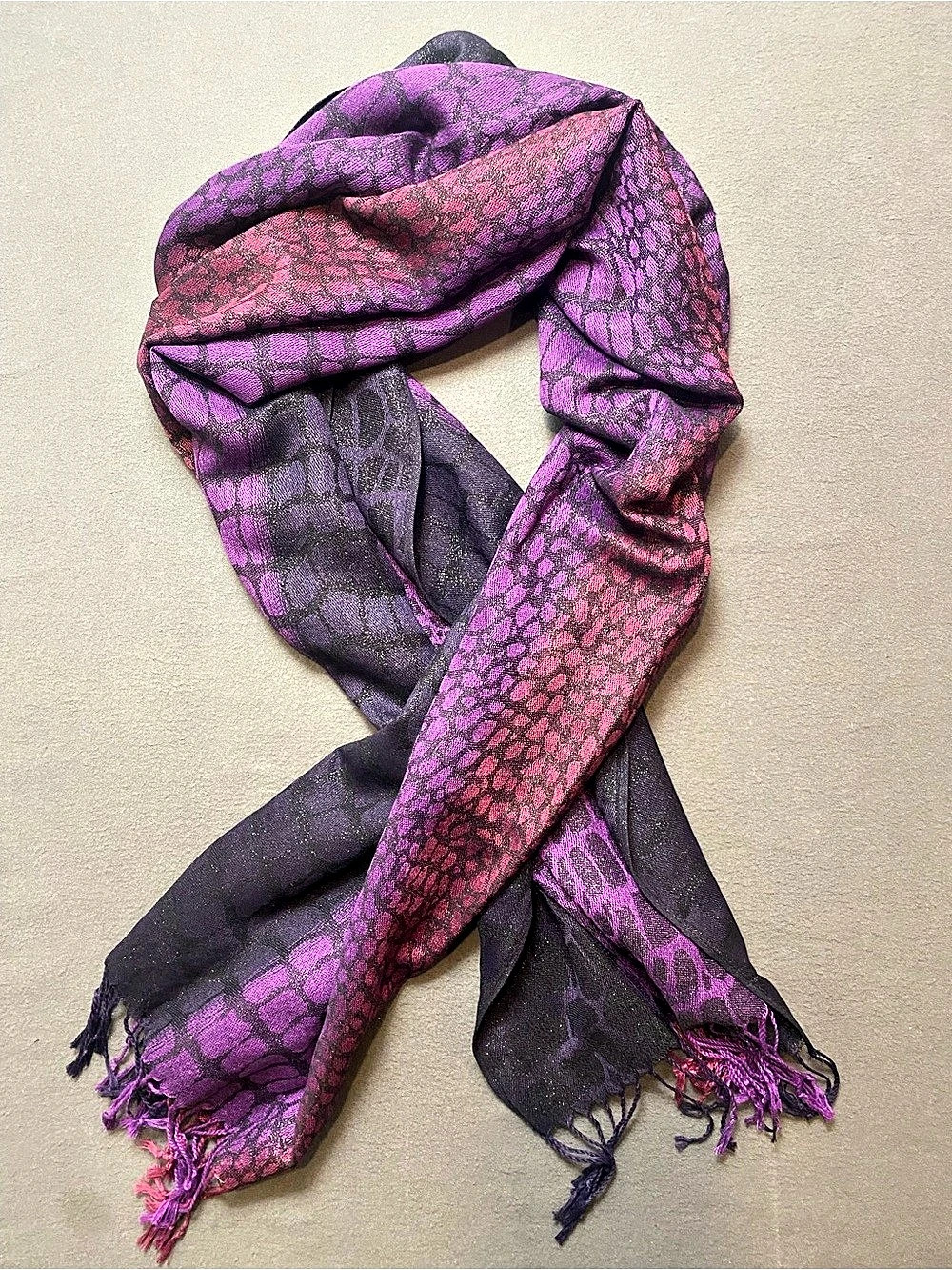 Purple & Pink Animal Print Scarf